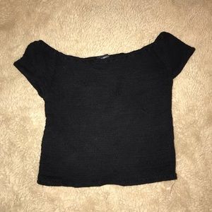 brandy off the shoulder crop top